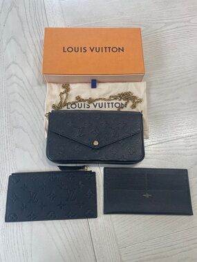 Louis Vuitton Black Monogram Envelope Crossbody with Gold Chain